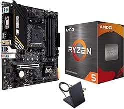 Micro Center AMD Ryzen 5 5500 Desktop Processor with ASUS TUF Gaming A520M-PLUS (WiFi) AM4 microATX Motherboard (M.2 Support, 802.11ac Wi-Fi, DisplayPort, HDMI)