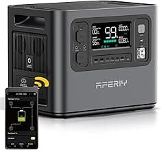 AFERIY 2048Wh Portable Power Station 2400W (Peak 4800W),P210 LiFePO4 Battery Generator,AC Fast Charging, 12V/25A XT60 DC output port,UPS Power Outages,Home Backup,Camping(Solar Panel Optional)