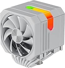 CPU Air Cooler with 8X6mm Heat Pipes,Dual 120mm Fan ARGB CPU Cooler 1600rmp,CPU Cooler AMD AM5/AM4/AM3 Series,CPU Air Cooler 6.22’’ Height Compatible with Intel LGA 1851/1700/1150/1155/2011(White)