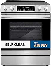 COSMO COS-ERC305WKTD 30 in. Haven Collection 6.3 cu. ft. Electric Range, 5 Burner Ceramic Glass Cooktop, Self Clean, Air Fry, Stainless Steel
