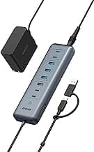 Anker 11-in-1 10Gbps Data USB-C Hub, Splitter with 4 USBA and 4 USBC Ports, 100W PD-in, 2-in-1 USB-Connector, for Laptop, MacBook, iPad and More(65W Adapter Included)