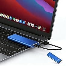 4TB Portable Solid-State Drive, USB 32.0 to Type-C External Computer Drive, for PC, Mac, Gaming Consoles & Storage，Blue