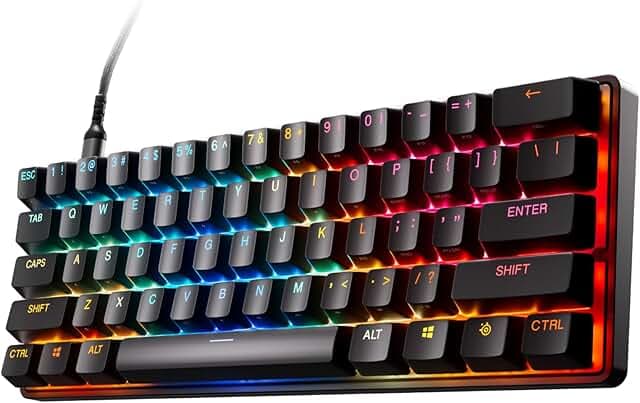 SteelSeries Apex Pro Mini Gen 3 OmniPoint 3.0 HyperMagnetic Switches — Adjustable Actuation — Rapid Trigger — Game-Ready Presets — Protection Mode — Rapid Tap/SOCD — RGB — PBT Keycaps — USB-C