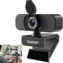 Full HD 1080P Webcam with Microphone, Noise-Canceling, Privacy Cover, Wide-Angle Lens, Auto Light Correction, Plug & Play USB Web Camera for Laptop, Desktop, PC, Mac, Zoom, Skype – Pro Series