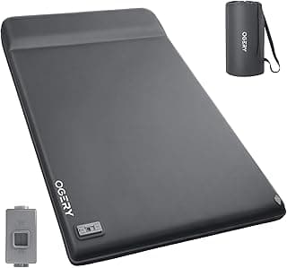 OGERY Self Inflating Sleeping Pad with Electric Pump, 3.15" Ultra-Thick Memory Foam Camping Pad, 4 Season Camping Mattress Pad with Built-in Pillow, Camping Essentials Gear for Tent Travel Car Double