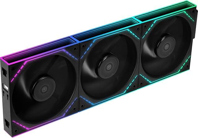 TL-M12QR X3 120mm ARGB Reverse Blade PC Case Fans, 1500RPM PWM, 23.2dBA Quiet, Daisy-Chain Design, Infinity-Mirror Lighting, S-FDB Bearing (3Pack)