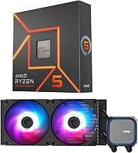 CPU AIO Combo - AMD Ryzen 5 7600X Desktop Processor with MSI MAG Coreliquid A13 240 AIO ARGB CPU Liquid Cooler 240mm Radiator LGA 1700/1851 / AM5/AM4 Compatible Black