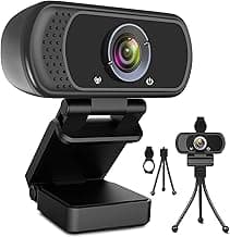 ToLuLu 1080P Webcam with Microphone, HD Webcam Web Camera with Tripod Stand, Widescreen USB Computer Camera, Streaming Mic Web cam for Online Calling/Conferencing,Facetime/YouTube Desktop Laptop PC