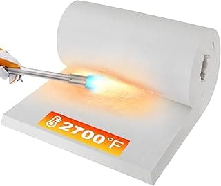MMasters 24"*8"*1" Ceramic Fiber Insulation Blanket, Fireproof & Heat Resistant Up to 2700°F, Ideal for Wood Stove Baffle, Fireplaces, Kilns, Forges, Pizza Ovens, and More