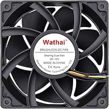 Wathai 12038 120mm x 38mm PWM Computer PC Case Fan 12V 4pin 5300rpm 230 CFM High Airflow Duall Ball CFM FG DC Brushless Cooling Fan