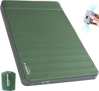 Elegear CumbreX™ Air & Foam Self Inflating Sleeping Pad, Built-in Electric Pump 4" Ultra-Thick Memory Foam Camping Mattress with Pillow Double Camping Pad 4-Season R-value 9.5 Camp Mat for Travel Full