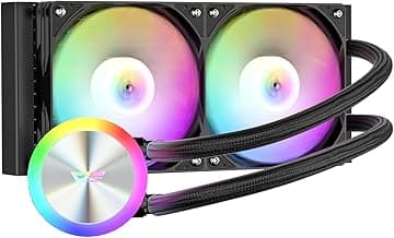 darkFlash DG240 All-in-one Liquid CPU Cooler, High-Performance Pump, ARGB Sync, PWM Daisy Chain Connection Fans, AIO Cooler Compatible with Intel 1851/1700, AMD AM4/AM5 (Black, 240mm AIO)