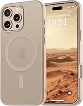 for iPhone 16 Pro Max Case,Magnetic Matte Military Grade Drop Protection Translucent Cell Phone Cover - Slim Rugged Durable Shockproof Bumper Case-Desert Gold