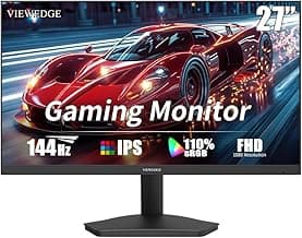 Viewedge Gaming Monitor 27 Inch FHD 144hz, 1ms IPS 1080p Computer Monitor with 110% sRGB, Bluelight Filter, HDMI & VGA Port, Support Freesync and Wall Mount
