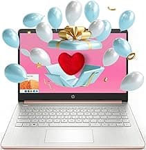 HP Essential Laptop, 14" HD Display, Intel Celeron N4120, 16GB RAM, 64GB eMMC, Webcam, HDMI, Wi-Fi, RJ-45, 1 Year Office 365, Windows 11 Home, Rose Gold