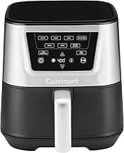 Cuisinart Air Fryer, Large 6-Quart Basket with 4 Cooking Functions to Air Fry, Bake, Roast, and Keep Warm, 3 Presets, PFAS-Free, Dishwasher-Safe Parts, AIR-180, Black & Stainless Steel