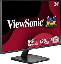 ViewSonic VA2456A-MHD 24 Inch IPS 1080p Monitor with 120Hz, Eye Care, HDMI, DisplayPort, and VGA Inputs for Home and Office
