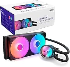 NZXT Kraken Core 240 RGB - AIO CPU Liquid Cooler - 240 mm Radiator - 240 mm Single-Frame Fan - Compatible with Intel® LGA 1851/1700/1200/115X & AMD® AM5/AM4 - Black