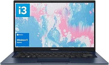 ASUS Vivobook Laptop, 14" FHD Display, i3-1215U, 16GB RAM, 512GB SSD, Wi-Fi 6, HDMI, Webcam, Touchpad, Windows 11 Home, Blue