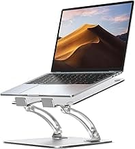 Nulaxy Ergonomic Adjustable Laptop Stand for Desk, Dual Foldable Computer Riser with Advanced Heat-Vent, Heavy-Duty Portable Notebook Holder for Posture Correction, Compatible with Mac 10-17" Laptops