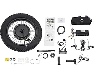 20 Inch 48V 1500W Rear Wheel Wlectric Bike Motor Conversion Kit, 7-Speed 500RPM Thumb Throttle Brushless Gearless Rear Wheel E Bike Motor Conversion Kit with LCD Display, PAS