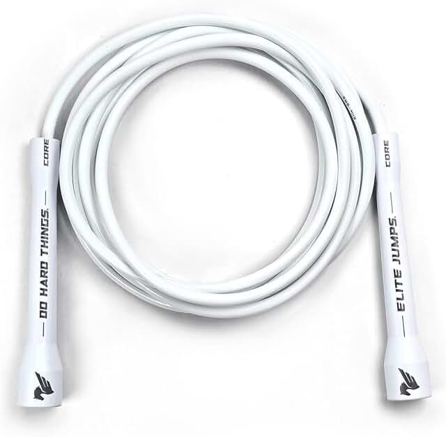 Elite Jumps Adjustable Jump Rope – 6mm PVC Training Rope for Fitness & Cardio | Indoor/Outdoor Skipping Rope with Unbreakable Handles, Non-Kinking Cord & Smooth Rotation for Boxing & Strength