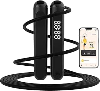 Jump Rope With Counter and App - Tangle-Free Rapid Speed Skipping Rope for Fitness, Home Exercise, Workout - Gifts for Adults, Women, Men, Kids