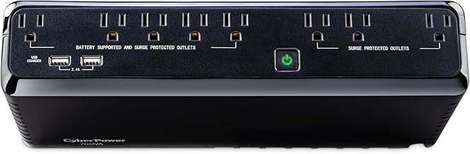 CyberPower SL700U Standby UPS Battery Backup and Surge Protector, 700VA/370W, 8 Outlets, Slim Profile, UL Certified