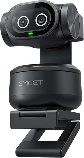 EMEET PIXY Dual-Camera AI-Powered PTZ Camera 4K, AI Tracking, PDAF&AI Autofocus 0.2s, 1/2.55'' Sony Sensor, 3 Mics, Presets, Gesture Control, 4K Webcam for Streaming and OBS/Twitch/Switch 2 Compatible