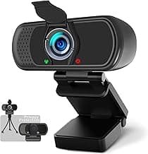 1080p Webcam with Microphone, USB PC Camera 110-Degree Wide Angle Webcam with Tripod/Privacy Cover,Plug and Play Web Camera for Desktop Computer Laptop mac Video Conferencing Streaming