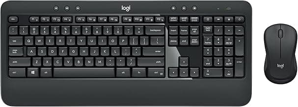 Logitech MK540 Advanced Wireless Keyboard and Mouse Combo for Windows, 2.4 GHz Unifying USB-Receiver, Multimedia Hotkeys, 3-Year Battery Life, for PC, Laptop