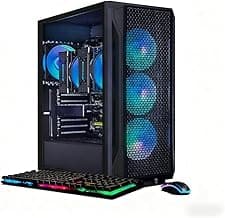 Dual CPU Gaming PC, Dual Intel i7 Xeon E5 up to 3.7GHz, Radeon RX 580 8G, 16G DDR4, 512G SSD, WiFi 6, BT 5.0, RGB Fan x 4, Windows 11 Pro