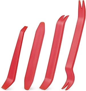 GOOACC Auto Trim Removal Tool Kit No-Scratch Tool Kit for Car Audio Dash Window Molding-4PCS (Red)