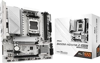 ASRock B650M-HDV M.2 White Micro-ATX AM5 Motherboard, AMD Ryzen 9000/8000/7000, PCIe 5.0 x16, DDR5 8200+(OC), Dual M.2 (Gen5/Gen4), USB 3.2 Type-C, 2.5G LAN