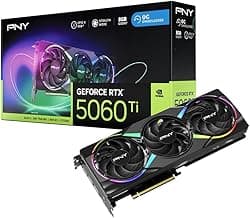 PNY NVIDIA GeForce RTX™ 5060 Ti Epic-X™ ARGB OC Triple Fan, Graphics Card (8GB GDDR7, 128-bit, Boost Speed: 2692 MHz, SFF-Ready, PCIe® 5.0, HDMI®/DP 2.1, 2-Slot, NVIDIA Blackwell Architecture, DLSS 4)
