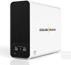 GOLDENMATE 1000VA/600W Lithium UPS Battery Backup and Surge Protector, Backup Battery Power Supply with LiFePO4 Batteries(153.6 Wh), Sinewave UPS System, 10 Years Lifespan, 8-Outlets, LCD Display