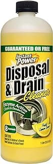 Instant Power Disposal and Drain Cleaner – Liquid Enzyme Clog Remover, Cleans and Deodorizes, Removes Drain Blockages, Fresh Lemon Scent, 33.8 Fl oz, 1 Liter