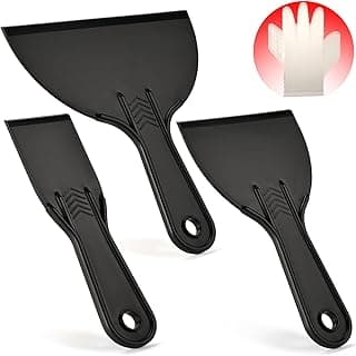 Plastic Putty Knife Set – 3 Pack 2" 4" 6" Flexible Scrapers – Spackle Knives & Paint Scraper Tools for Drywall Repair, Painting, Patching, Caulking, with 3 Pairs of Gloves