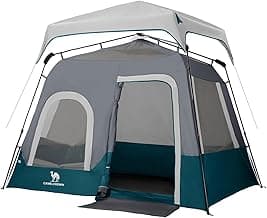 Camping Tents 4/6 Person Pop Up Instant Tent - Setup in 60s for Family Camping, Windproof Design, Family Cabin Tent with Rainfly & Backpack Carry Bag