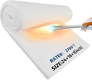 Nelyrho 24"x16"x1" Ceramic Fiber Insulation Blanket, Fireproof & Heat Resistant Up to 2700°F, Ideal for Wood Stove Baffle, Fireplaces, Kilns, Forges, Pizza Ovens and More