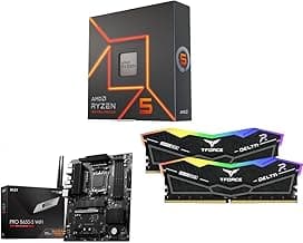 CPU Motherboard Memory Combo - Ryzen 5 7600X Bundle with PRO B650-S WiFi and TG T-Force 16GB (2X8GB) DDR5 6000