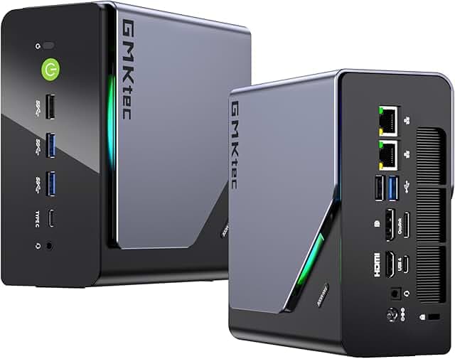 GMKtec Gaming Mini PC, K12 AMD Ryzen 7 H 255 (Upgraded 8745HS) 32GB DDR5 RAM 2TB SSD, Desktop Computer 3X M.2 2280 Expansion, Oculink, Dual NIC 2.5G, HDMI 2.1, USB4