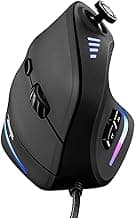 TRELC Gaming Mouse with 5 D Rocker, Ergonomic Mouse with 10000 DPI/11 Programmable Buttons, Vertical Gaming Mice Wired for PC/Laptop/E-Sports/Gamer (Black)