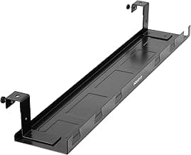 Mount-It! Premium Under Desk Cable Management Tray – 23" Heavy-Duty Steel Cable Tray & Cord Basket for Standing Desk & Home Office, Secure Crossbar or Screw Mount Wire Organizer (Black)