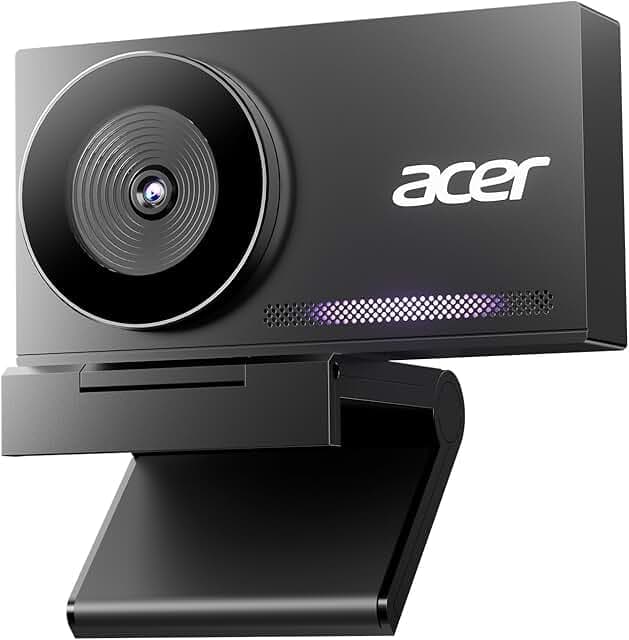acer 4K Webcam for PC/Mac with All-Metal Unibody Sculpted, Sony 1/2" Sensor, PDAF, 2 Noise Reduction Mics, Privacy Cover, Lightweight, Fast Cooling, Streaming Camera for Live Meeting Commerce Gaming