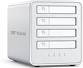 ORICO Aluminum RAID Hard Drive Enclosure 4-Bay 2.5 SATA SSD/HDD Docking Station RAID Enclosure with Fan Supports up to 4 x 8 TB Transfer Rate Compact Design Independent ABS Mount