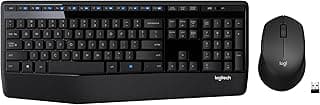 Logitech MK345 Wireless Combo Full-Sized Keyboard with Palm Rest and Comfortable Right-Handed Mouse, 2.4 GHz Wireless USB Receiver, Compatible with PC, Laptop,Black