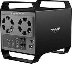 WAVLINK 4-Bay Hard Drive Enclosure for 3.5" and 2.5'' SATA HDD/SSD Featuring 10Gbps USB-C 3.2, Max 88TB Capacity, Built-in Temp-Controlled Cooling Fans, 4K HDMI Stunning Video Output, Aluminum Shell
