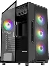 Zalman i3 NEO ATX Mid Tower PC Case, 4 x Fixed RGB Fans Pre-Installed for High Performance Airflow, Swing Door Tempered Glass Side Panel, Support 360mm Radiator, Black