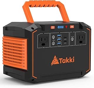 Takki Portable Power Station 240Wh Generator Power Bank with 300W/110V AC Outlet DC USB Ports Battery Backup for Camping Home Use Emergency CPAP Laptop(Solar Panel Not Included)